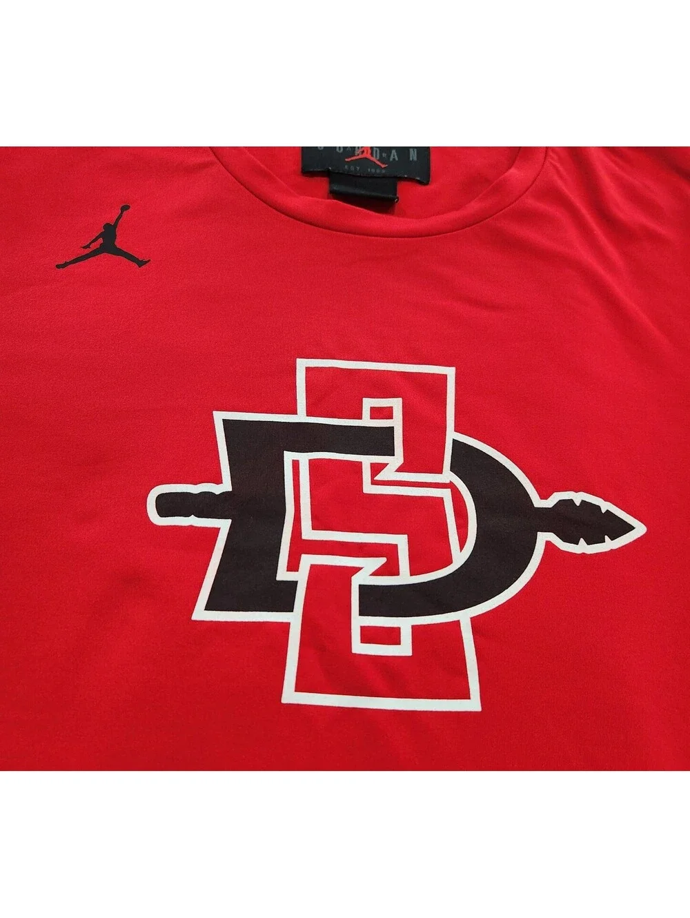 San Diego State Aztecs NCAA Jordan Red Poly Jersey T-Shirt Men's LARGE Pre-owned
